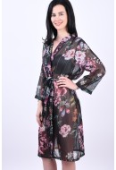 Kimono Object Ana 3/4 Black Floral